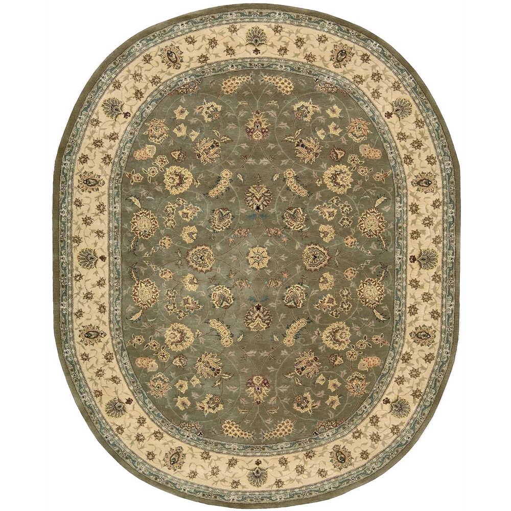 Nourison 2000 Area Rug, Olive, 7'6" x 9'6" OVAL. Picture 1