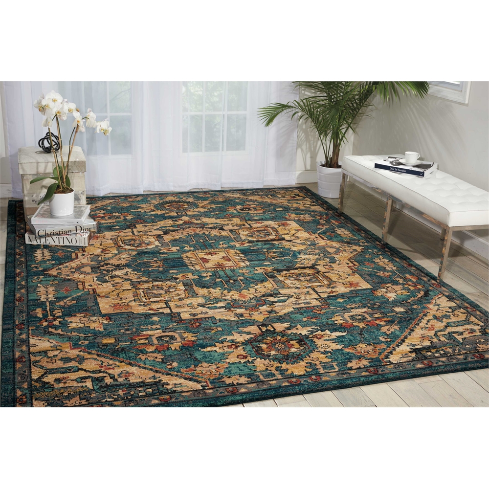 Nourison 2020 Area Rug, Teal, 8' x 10'6". Picture 6