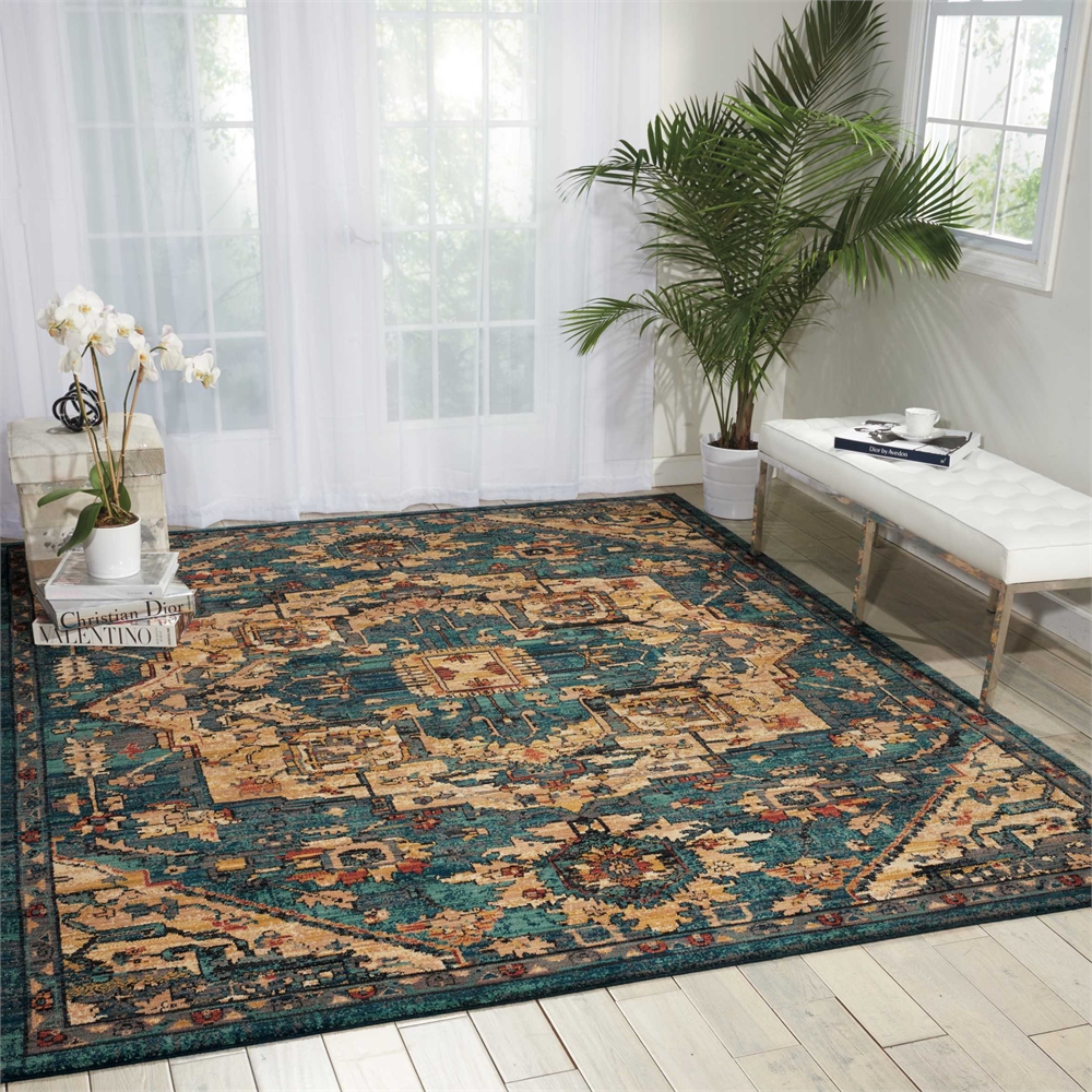 Nourison 2020 Area Rug, Teal, 8' x 10'6". Picture 7