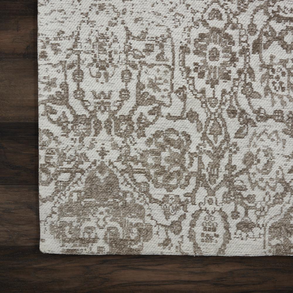 Damask Area Rug, Ivory, 2'3" x 7'6". Picture 2
