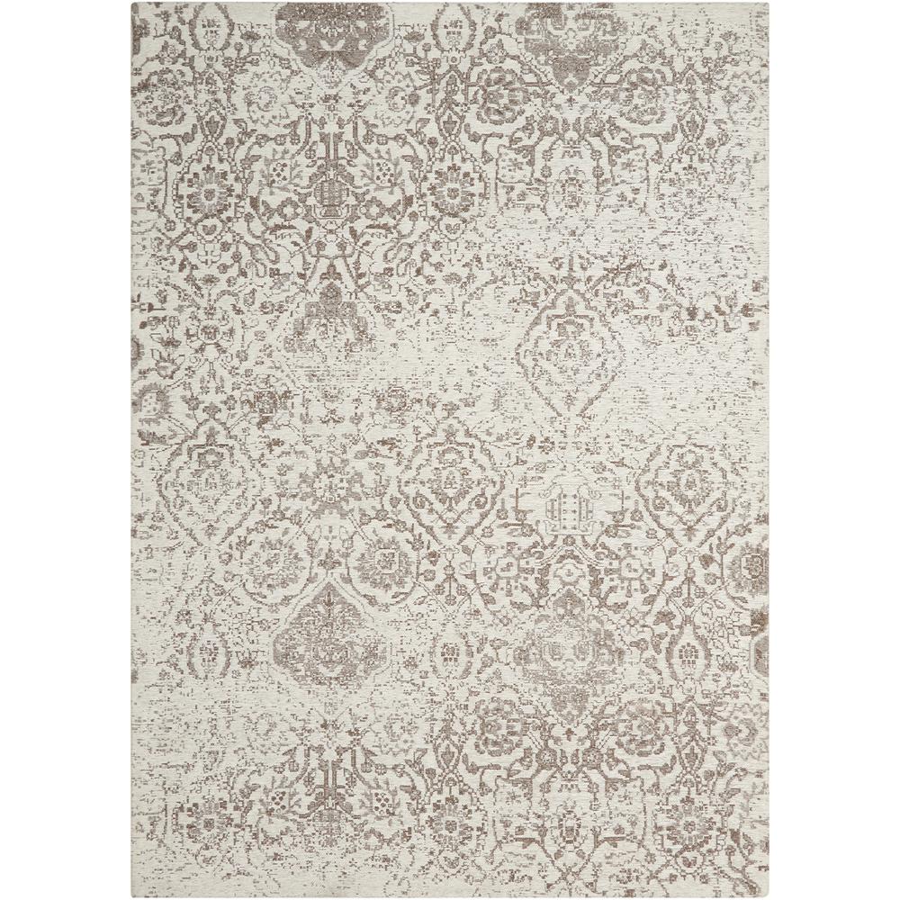 Damask Area Rug, Ivory, 3'6" x 5'6". Picture 1