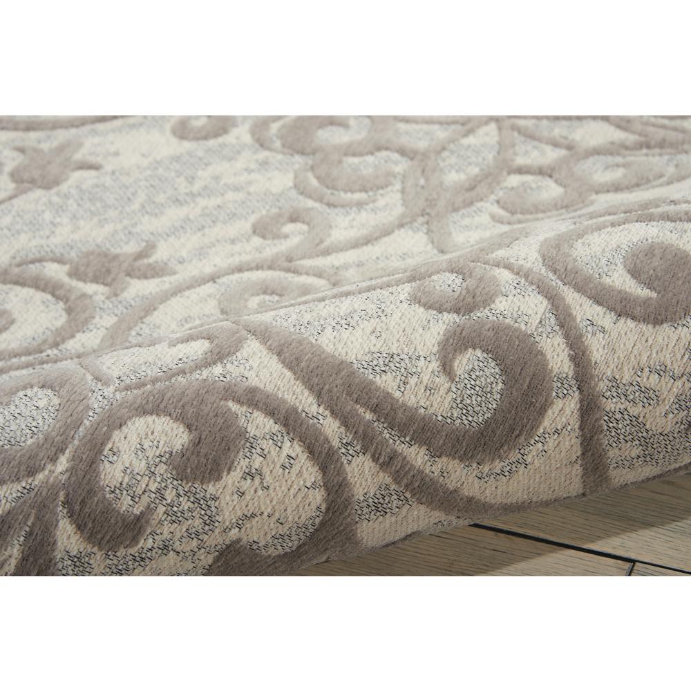 Damask Area Rug, Ivory/Grey, 5' x 7'. Picture 3