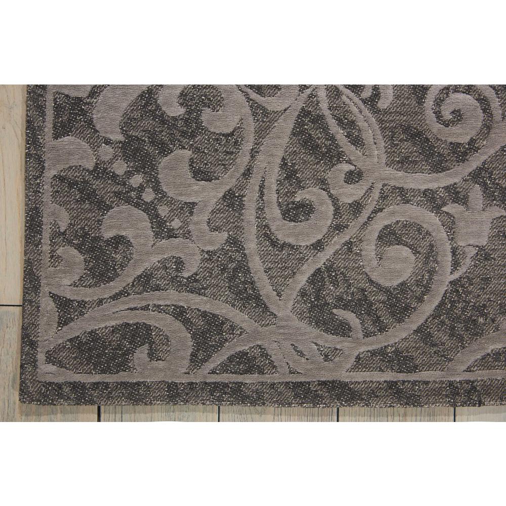 Damask Area Rug, Grey, 5' x 7'. Picture 2