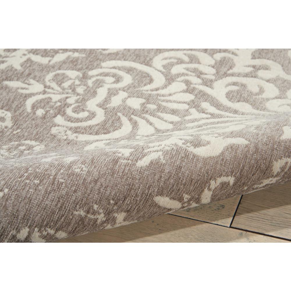 Damask Area Rug, Ivory/Grey, 5' x 7'. Picture 3