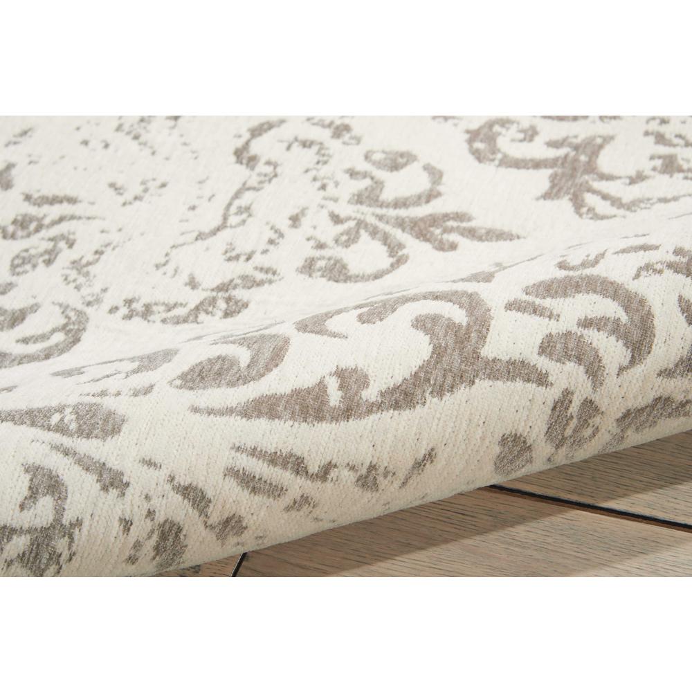 Damask Area Rug, Ivory, 5' x 7'. Picture 3