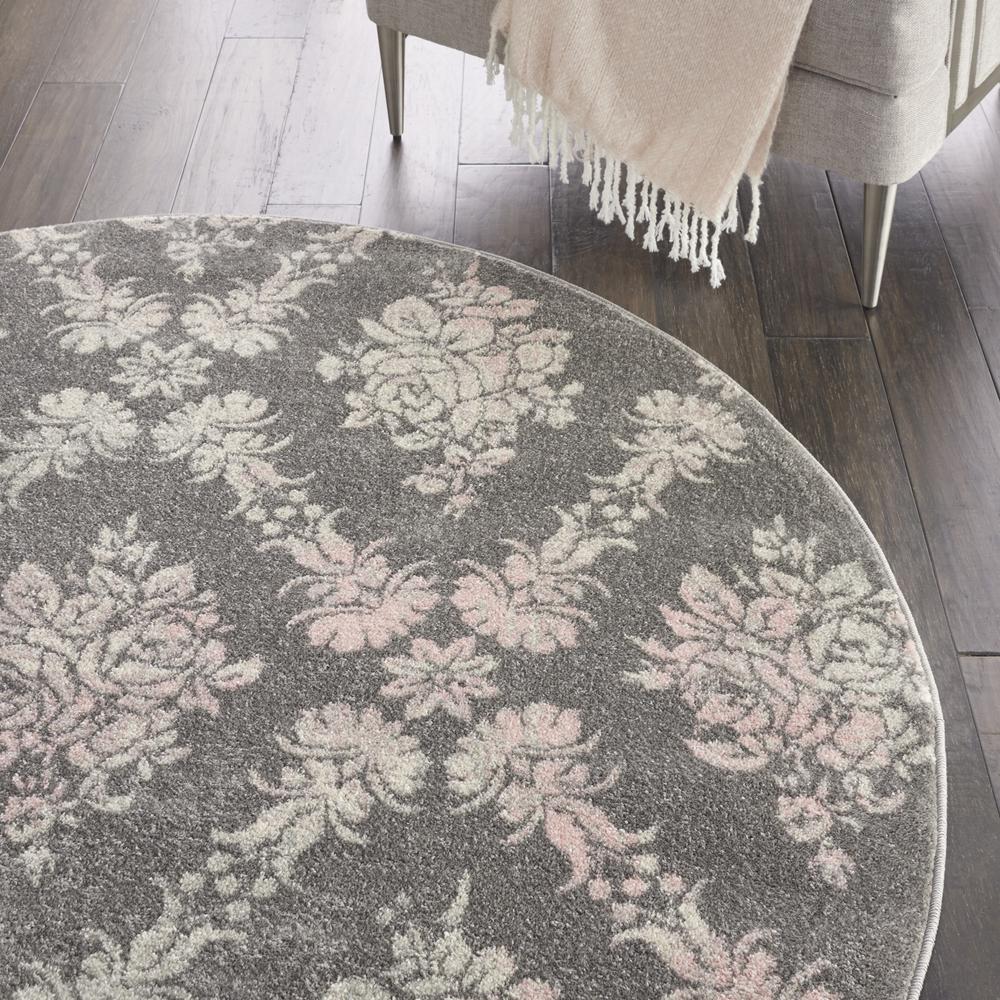 Tranquil Area Rug, Grey/Pink, 5'3" X ROUND. Picture 5