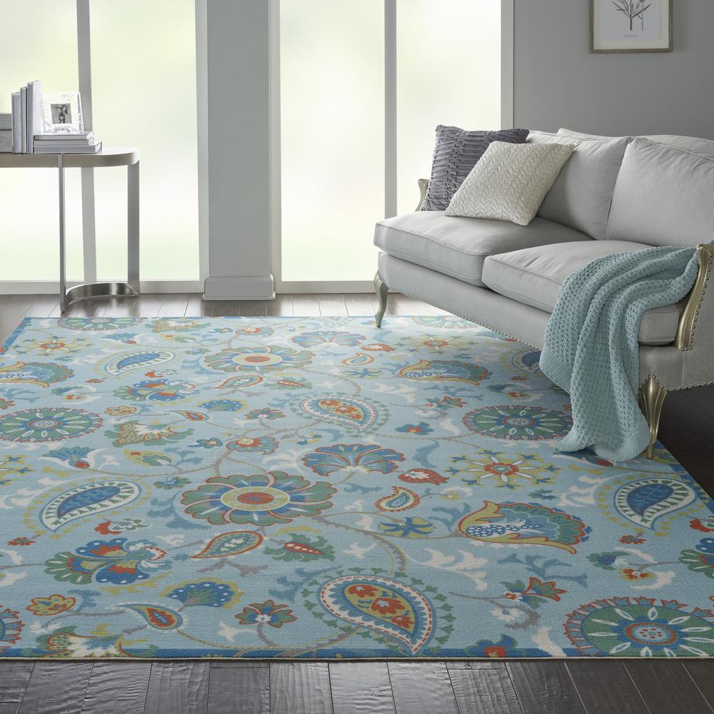 Sun N Shade Area Rug, Light Blue, 7'9" x 10'10". Picture 3