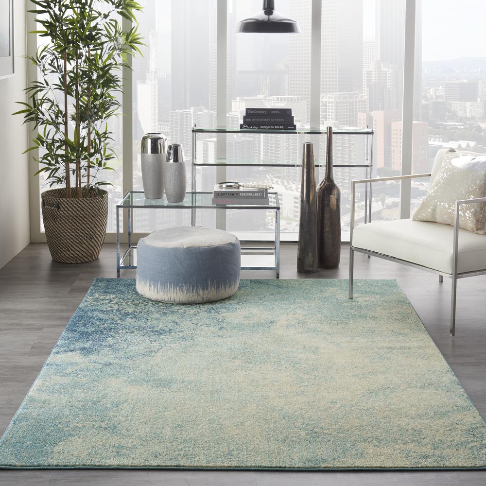 Passion Area Rug, Navy/Light Blue, 5'3" x 7'3". Picture 4