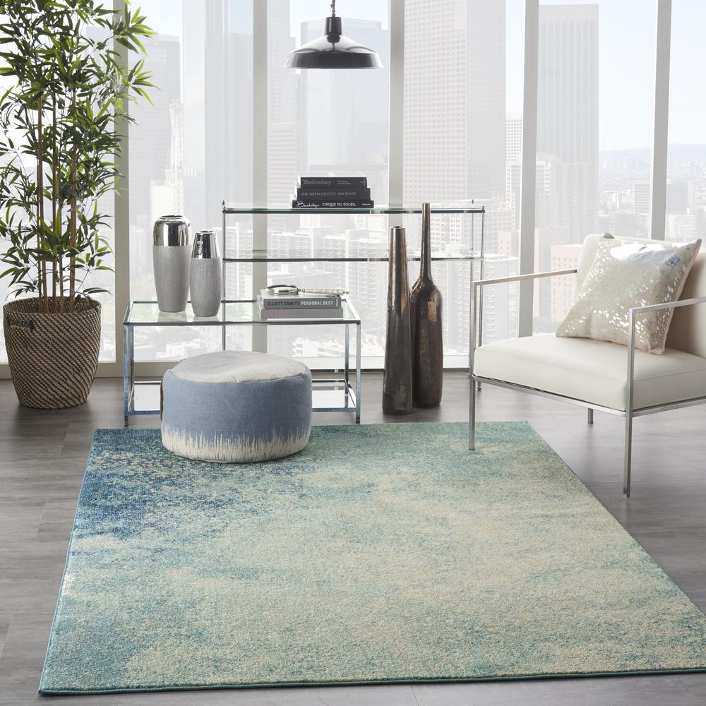 Passion Area Rug, Navy/Light Blue, 5'3" x 7'3". Picture 6