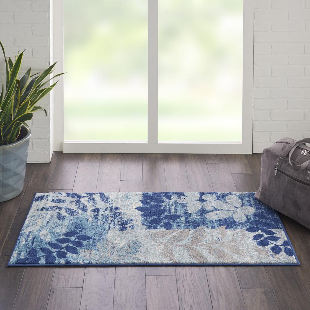 Tranquil Area Rug, Navy/Light Blue, 2' X 4'. Picture 3