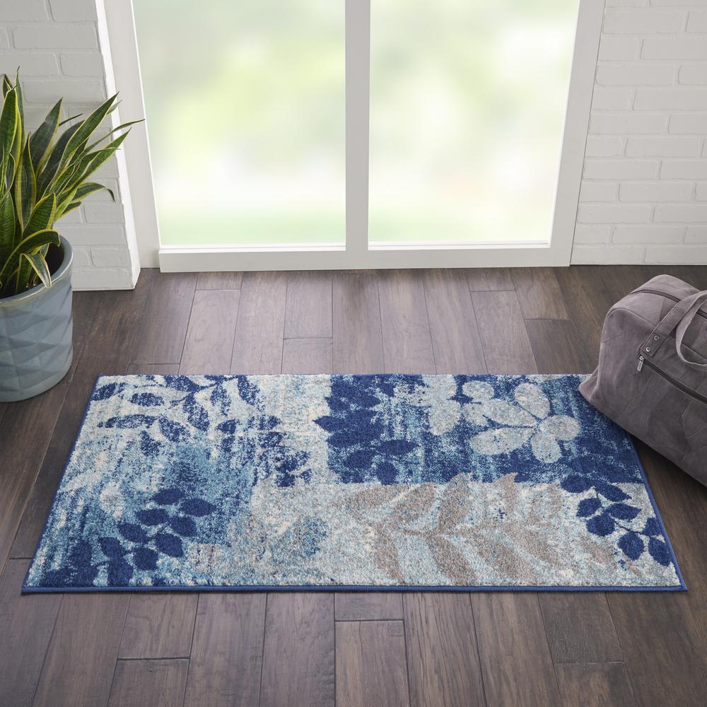 Tranquil Area Rug, Navy/Light Blue, 2' X 4'. Picture 5