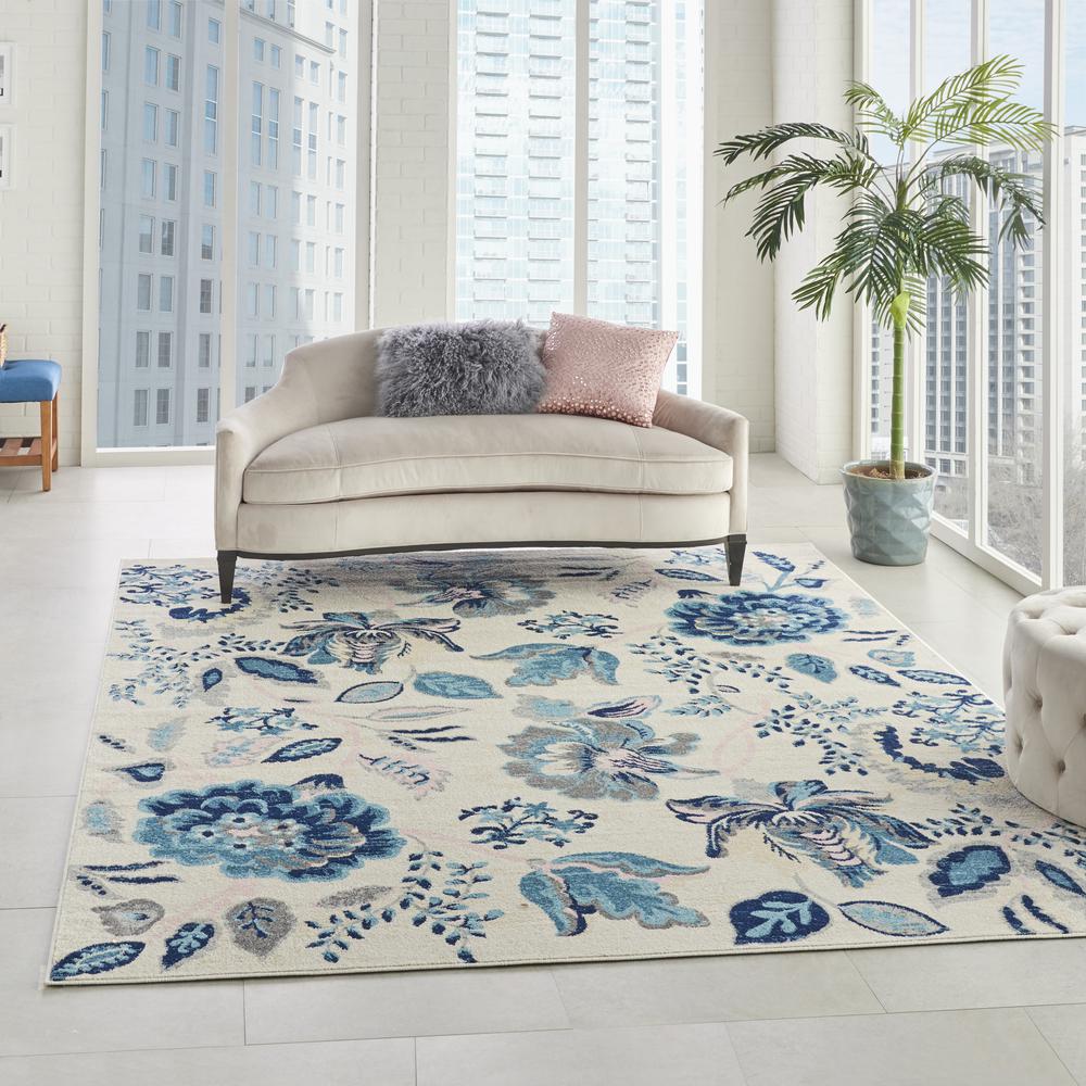 Tranquil Area Rug, Ivory/Light Blue, 8' X 10'. Picture 6