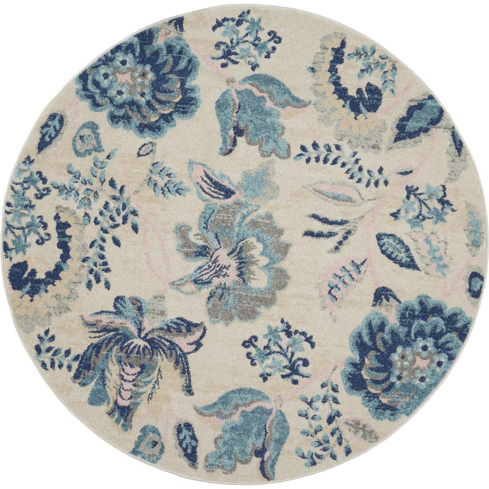 Tranquil Area Rug, Ivory/Light Blue, 5'3" X ROUND. Picture 2