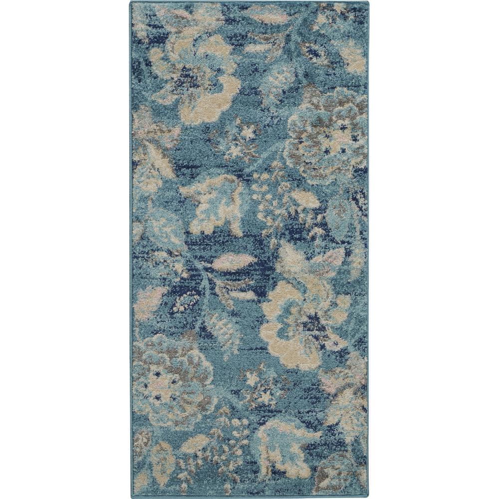 Tranquil Area Rug, Turquoise, 2' X 4'. Picture 2