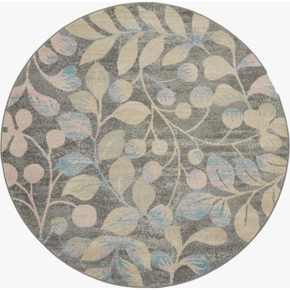 Tranquil Area Rug, Grey/Beige, 5'3" X ROUND. Picture 2