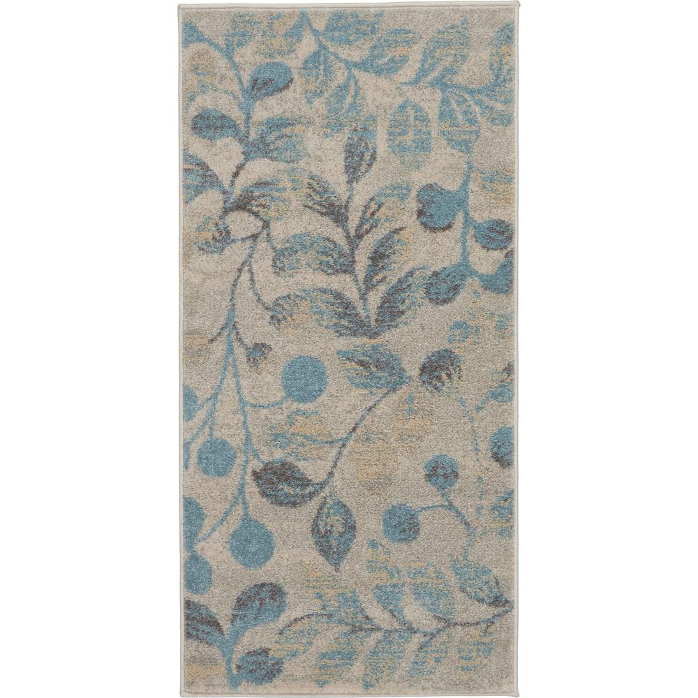 Tranquil Area Rug, Ivory/Turquoise, 2' X 4'. Picture 2