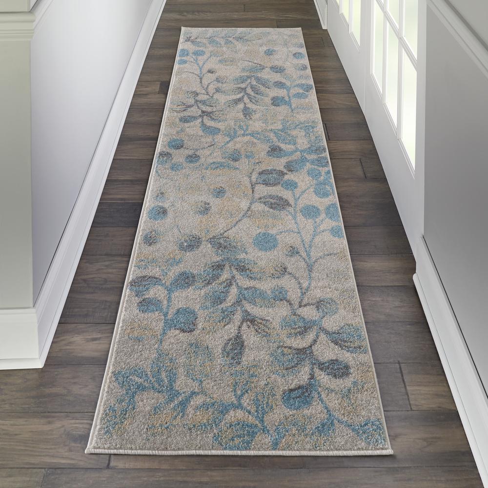 Tranquil Area Rug, Ivory/Turquoise, 2'3" X 7'3". Picture 3