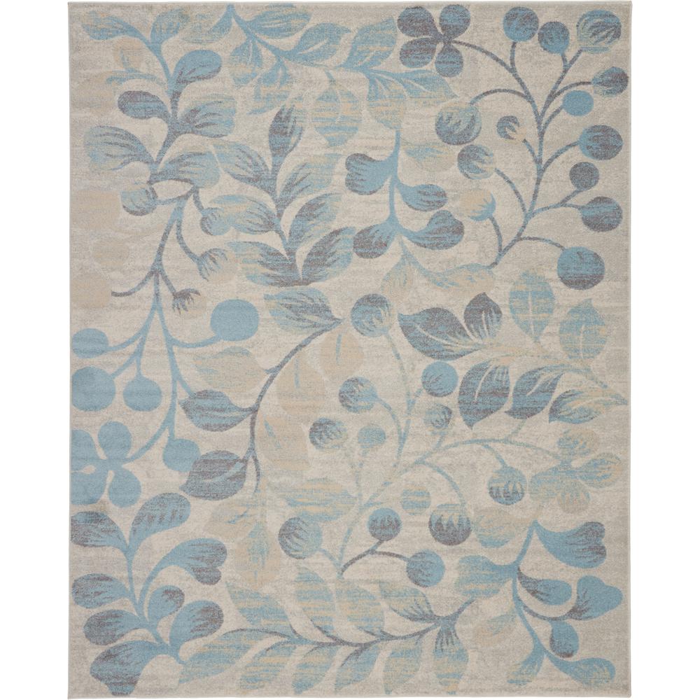 Tranquil Area Rug, Ivory/Turquoise, 8' X 10'. Picture 2