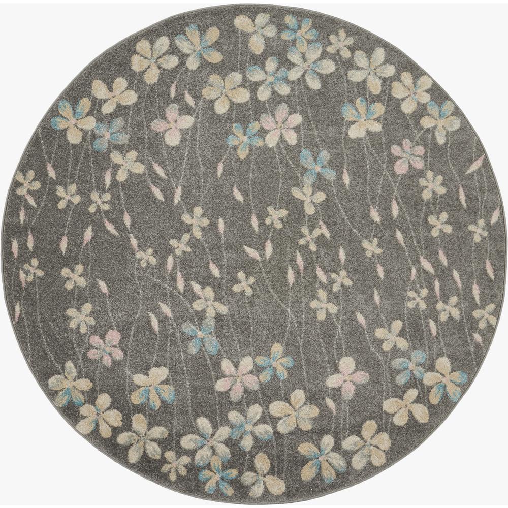 Tranquil Area Rug, Grey/Beige, 5'3" X ROUND. Picture 2
