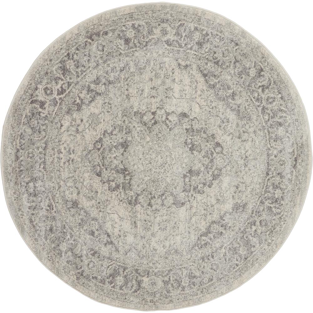 Tranquil Area Rug, Ivory/Grey, 5'3" X ROUND. Picture 2