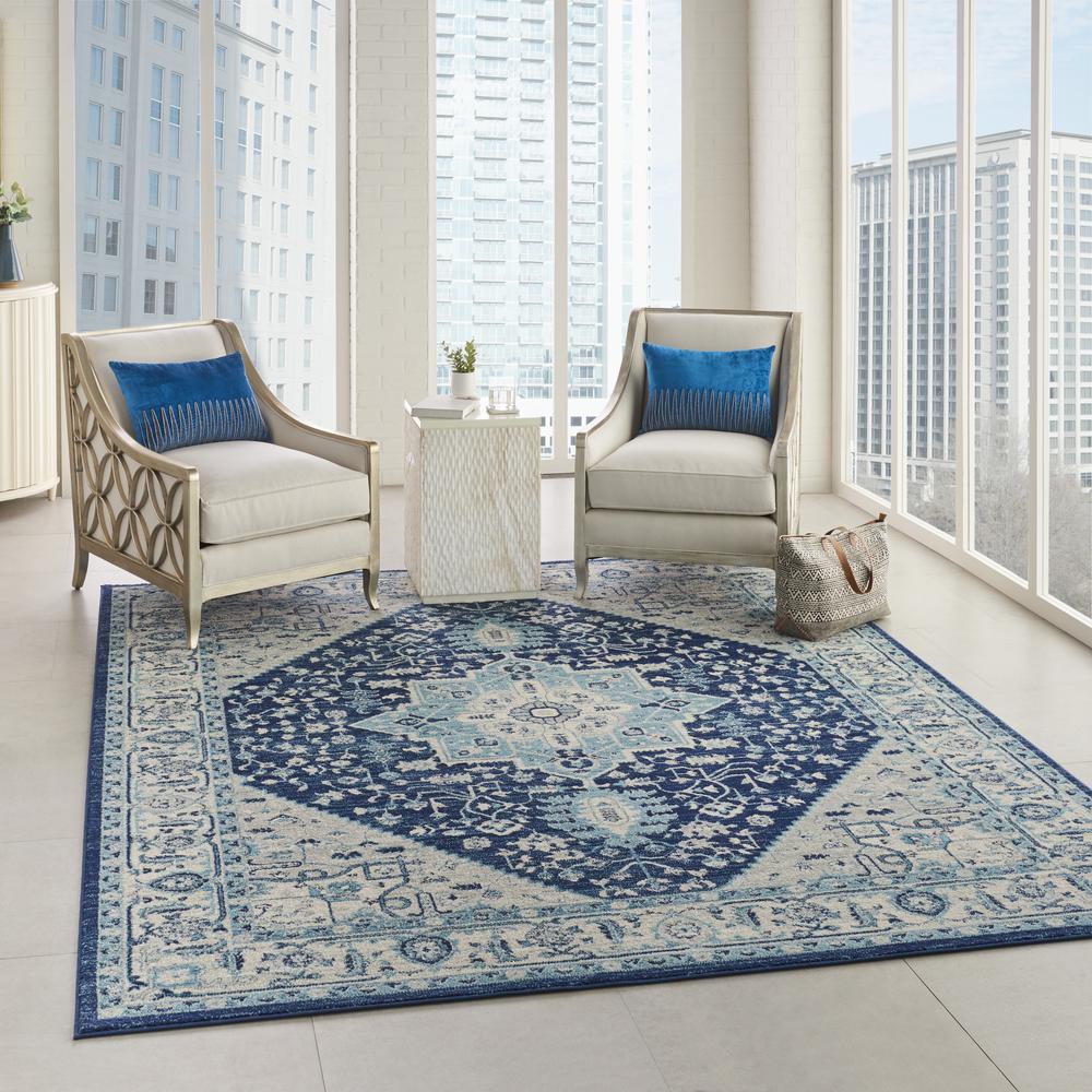 Tranquil Area Rug, Ivory/Navy, 8' X 10'. Picture 6