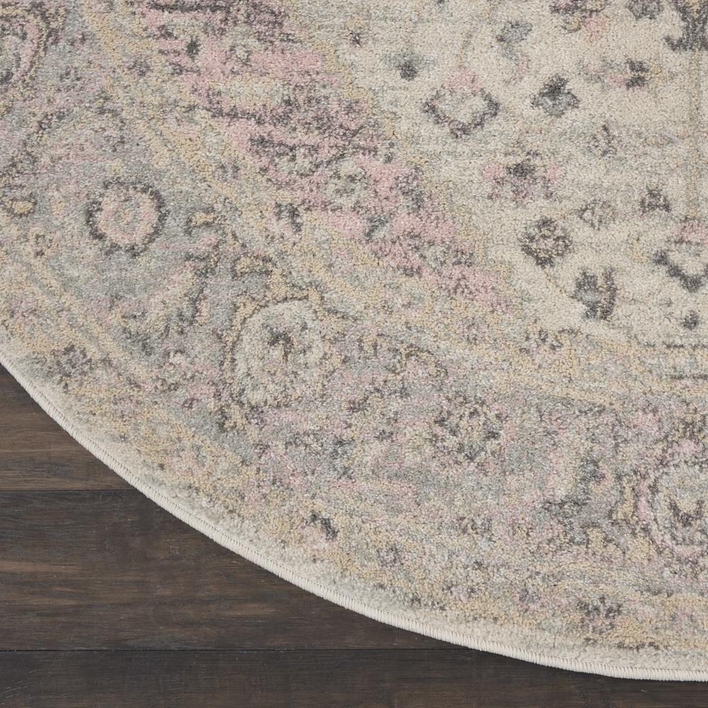 Tranquil Area Rug, Ivory/Pink, 5'3" X ROUND. Picture 1
