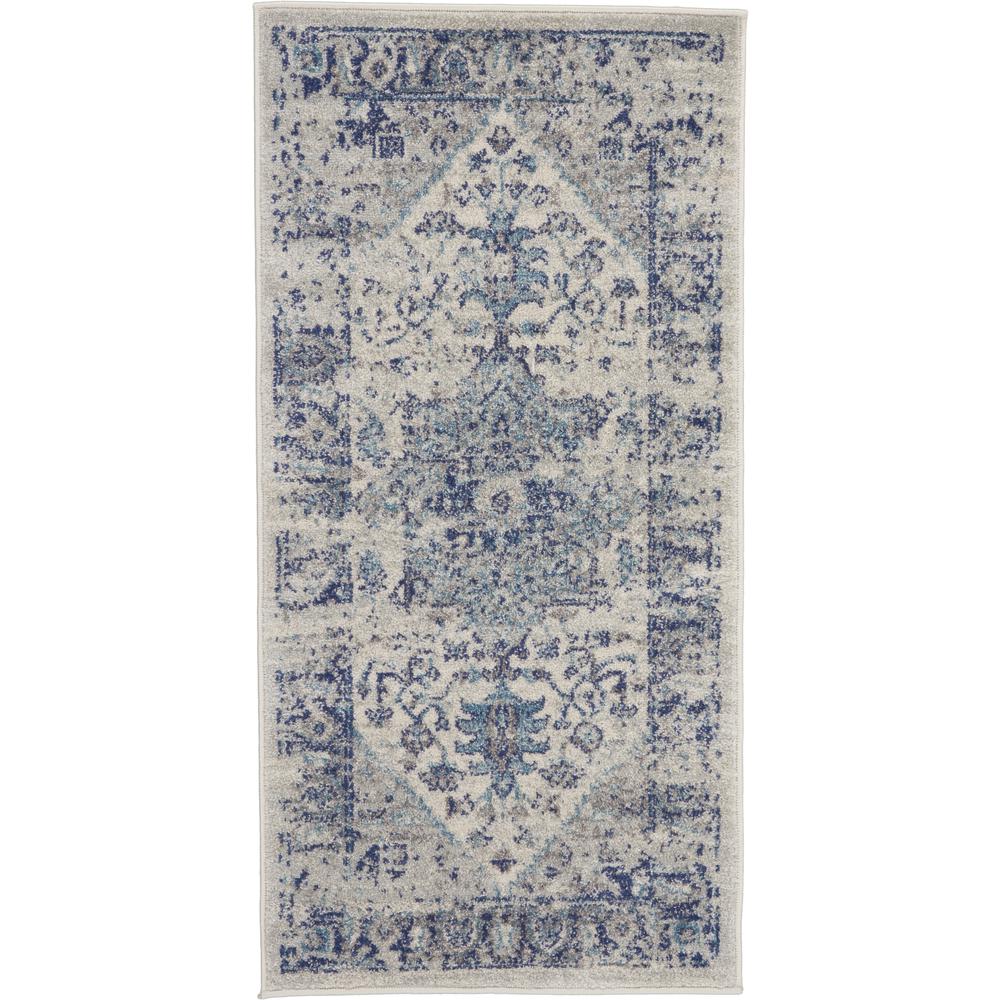 Tranquil Area Rug, Ivory/Light Blue, 2' X 4'. Picture 2