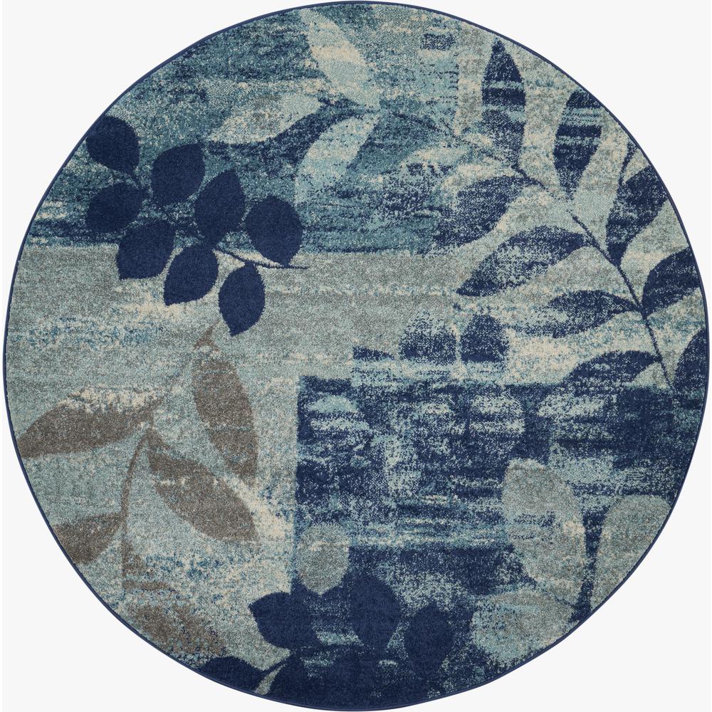 Tranquil Area Rug, Navy/Light Blue, 5'3" X ROUND. Picture 2