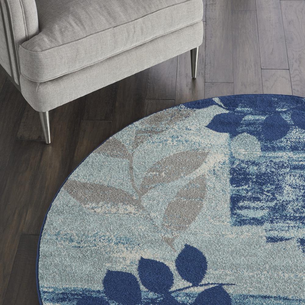 Tranquil Area Rug, Navy/Light Blue, 5'3" X ROUND. Picture 5