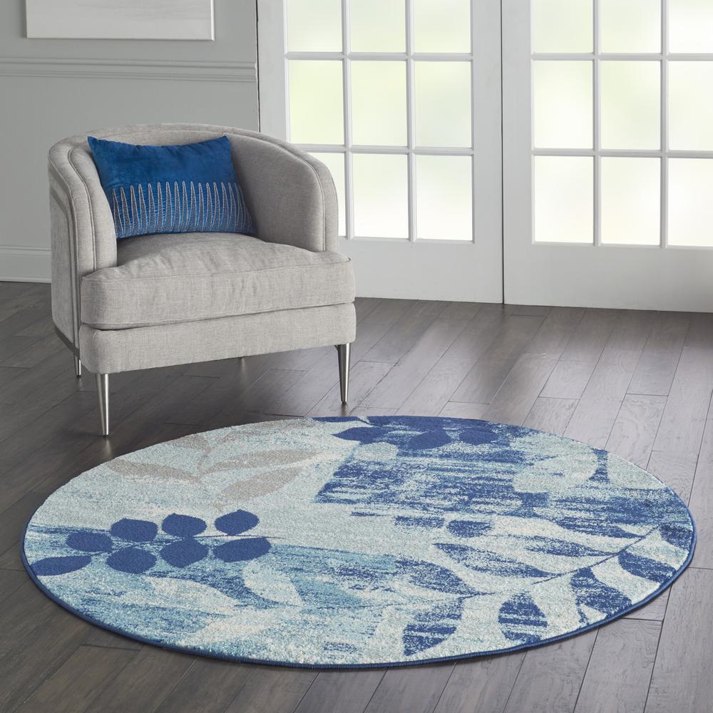 Tranquil Area Rug, Navy/Light Blue, 5'3" X ROUND. Picture 6