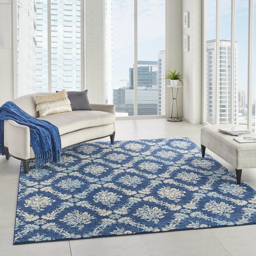 Tranquil Area Rug, Navy/Light Blue, 8' X 10'. Picture 6