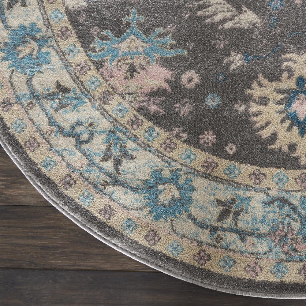 Tranquil Area Rug, Grey/Pink, 5'3" X ROUND. The main picture.