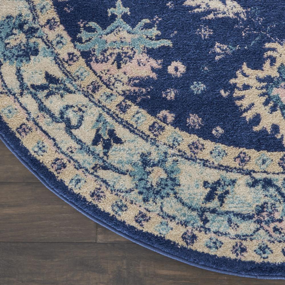 Tranquil Area Rug, Navy/Ivory, 5'3" X ROUND. Picture 1