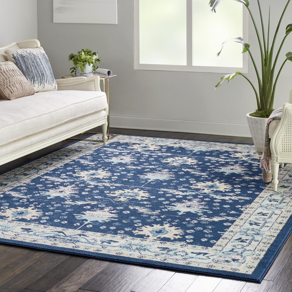 Tranquil Area Rug, Navy/Ivory, 8' X 10'. Picture 6