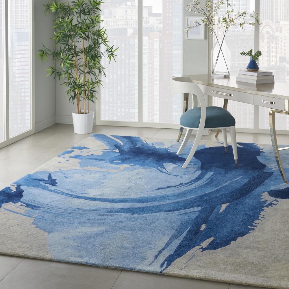 Symmetry Area Rug, Blue/Ivory, 8'6" X 11'6". Picture 6