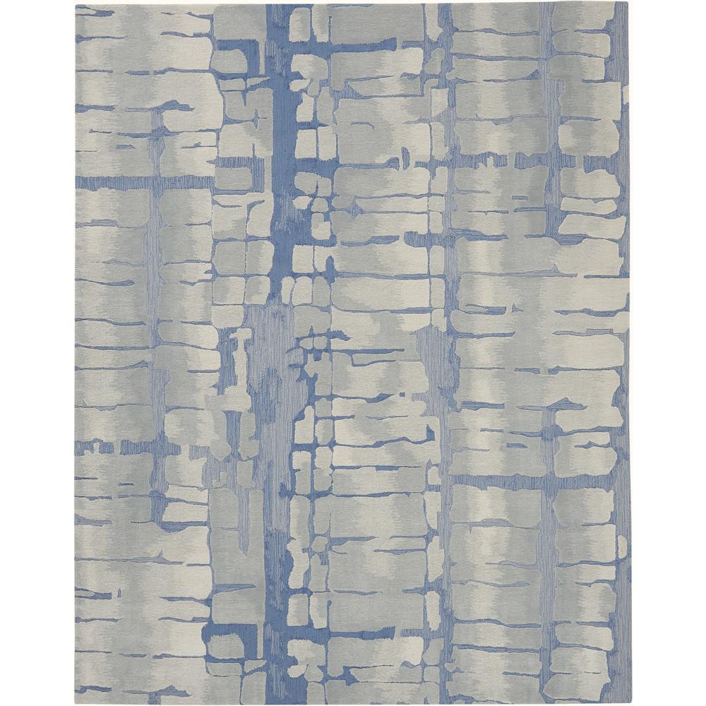 Symmetry Area Rug, Blue/Grey, 7'9" X 9'9". Picture 2