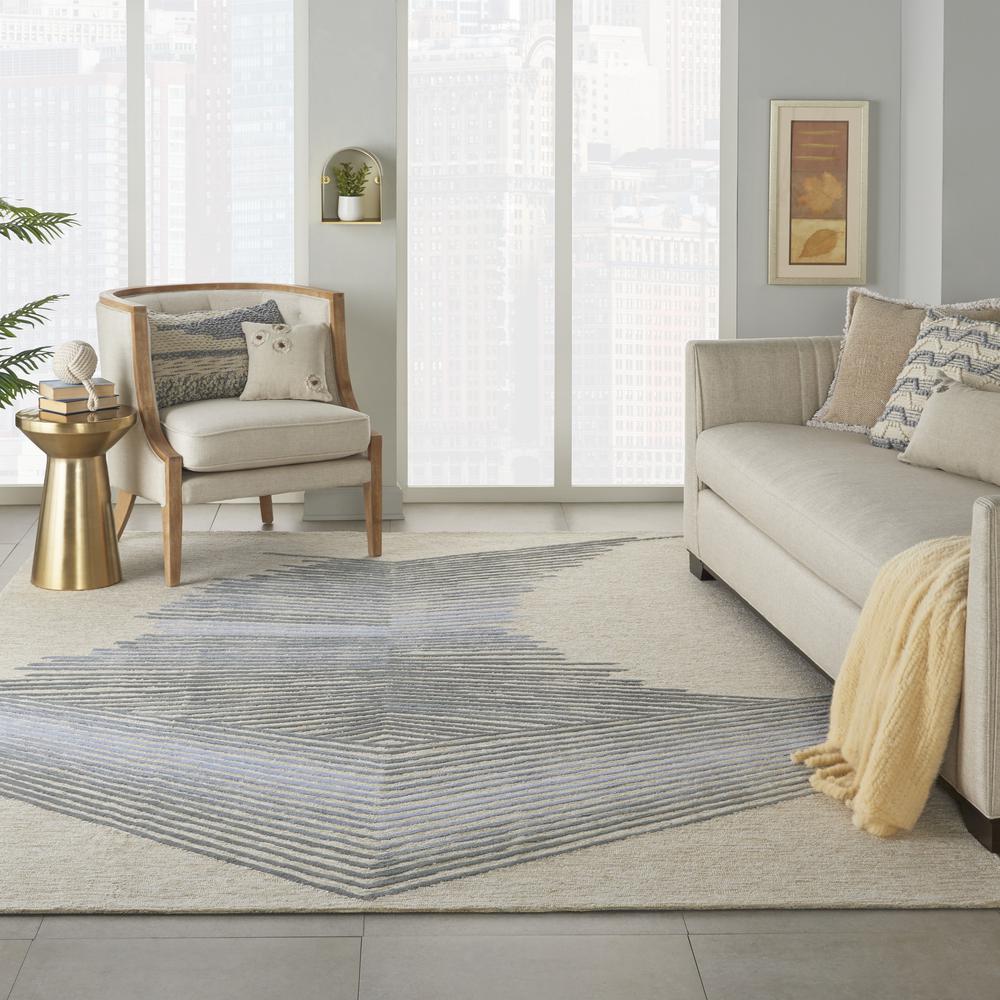 Symmetry Area Rug, Ivory/Grey, 7'9" X 9'9". Picture 3