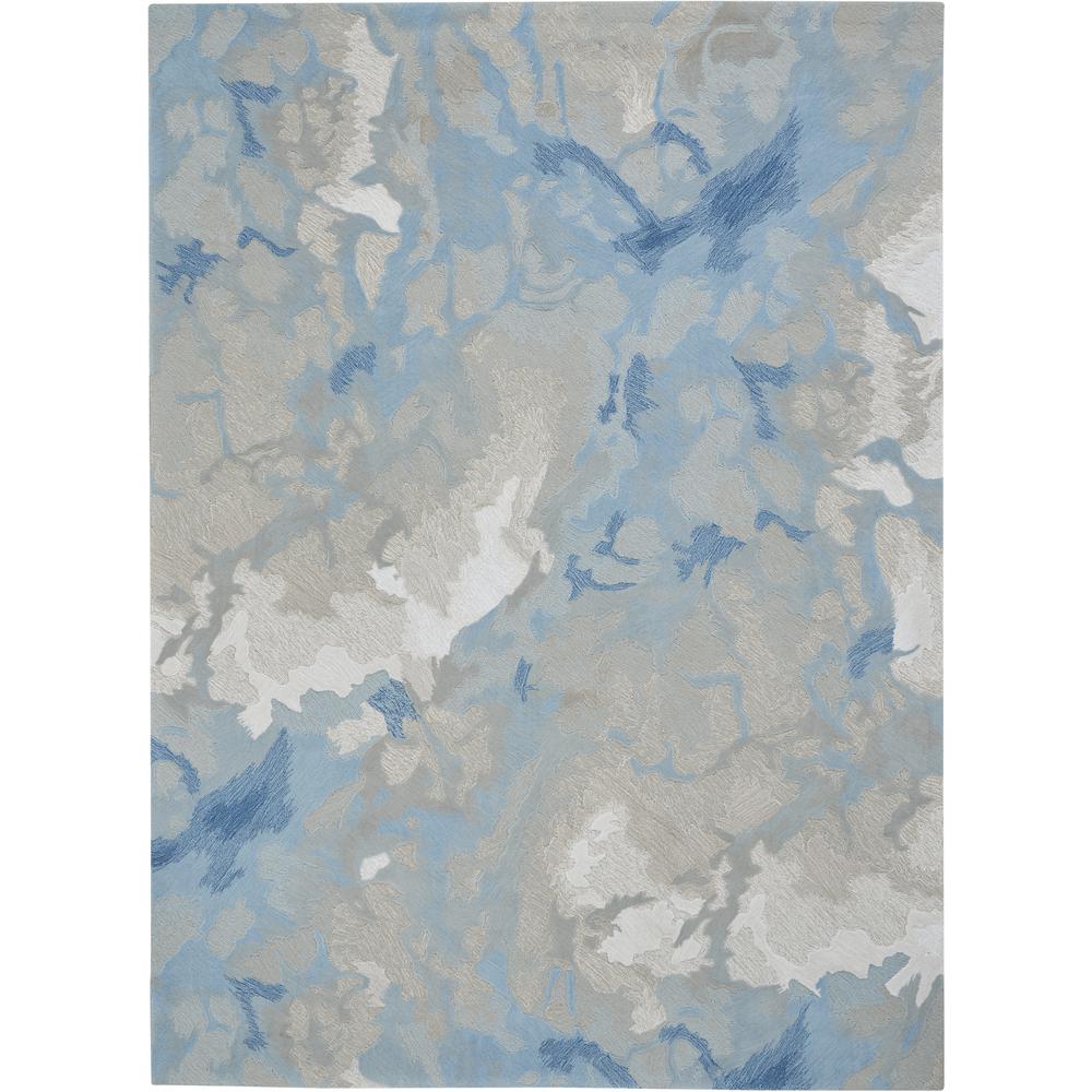 Symmetry Area Rug, Light Blue/Ivory, 8'6" X 11'6". Picture 2