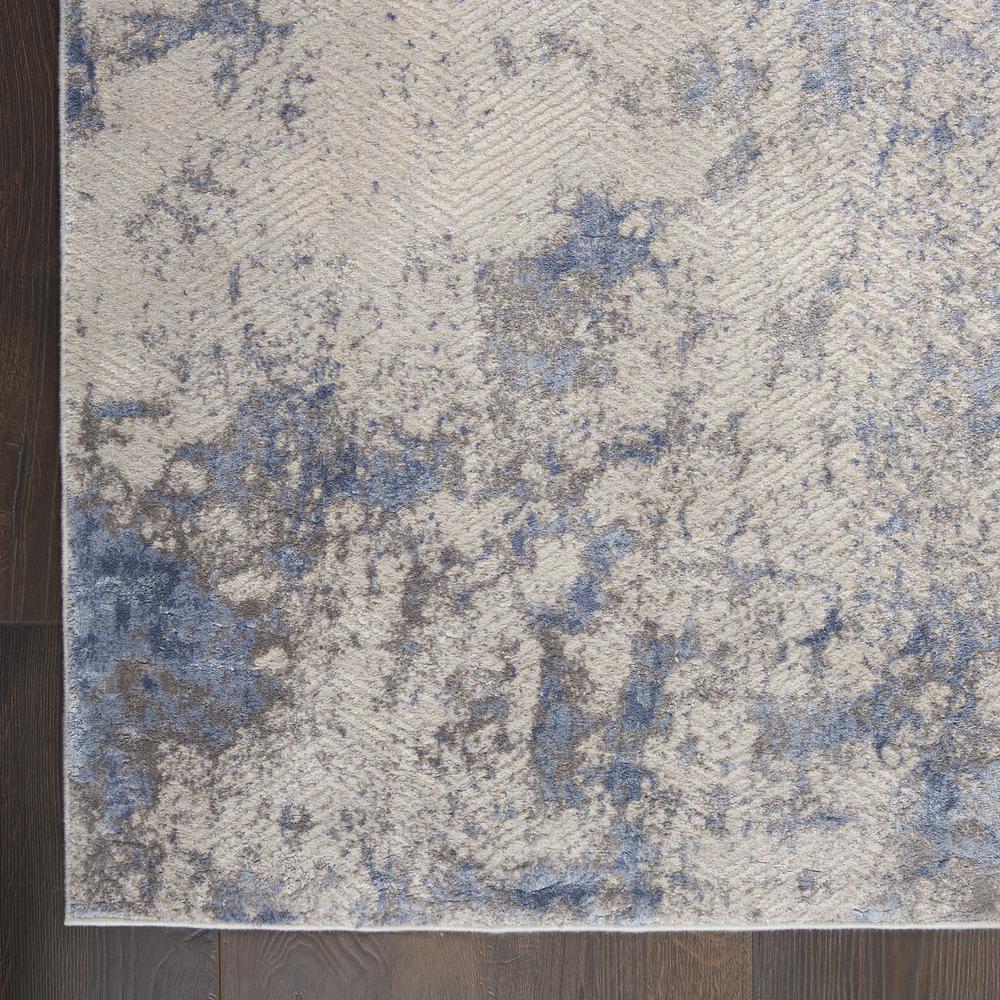 Sleek Textures Area Rug, Blue/Ivory/Grey, 2'2" x 7'6". Picture 2