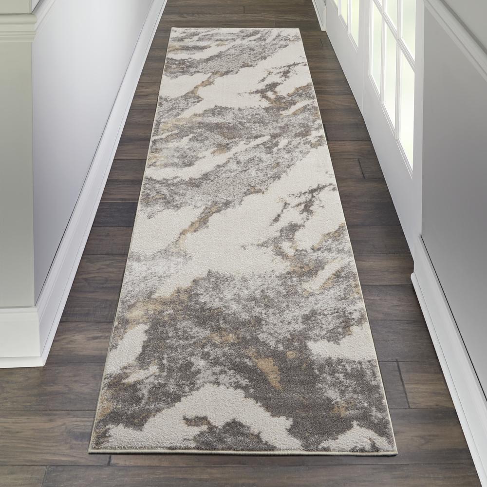 Sleek Textures Area Rug, Brown/Ivory, 2'2" x 7'6". Picture 4
