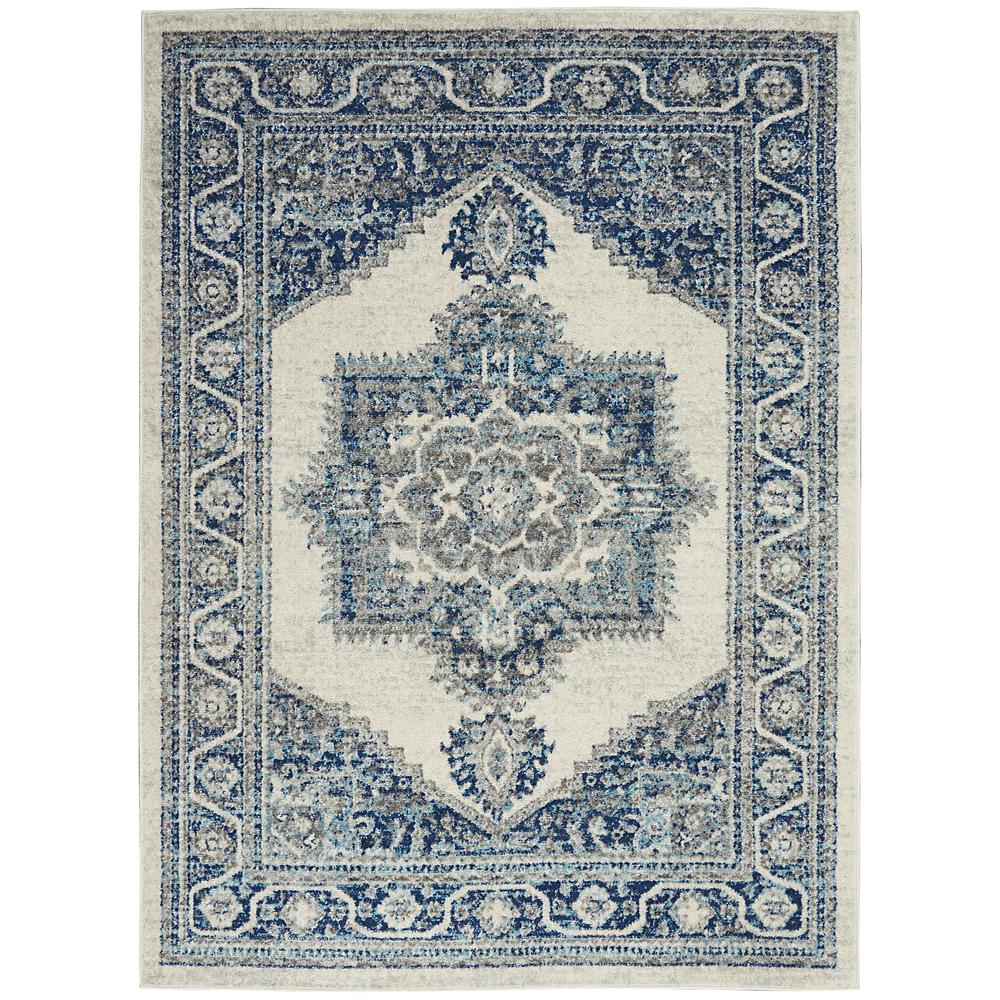 Persian Vintage Area Rug, Ivory/Blue, 5'3"X7'3". Picture 2