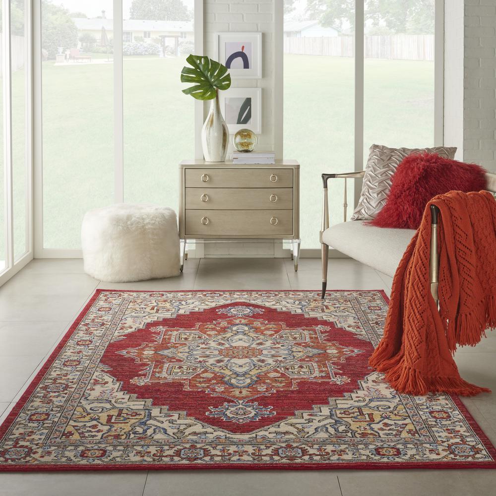 Majestic Area Rug, Red, 5'6" x 8'. Picture 3