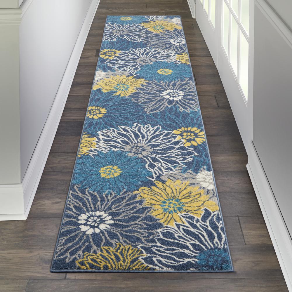 Passion Area Rug, Blue, 2'2"X10'. Picture 4