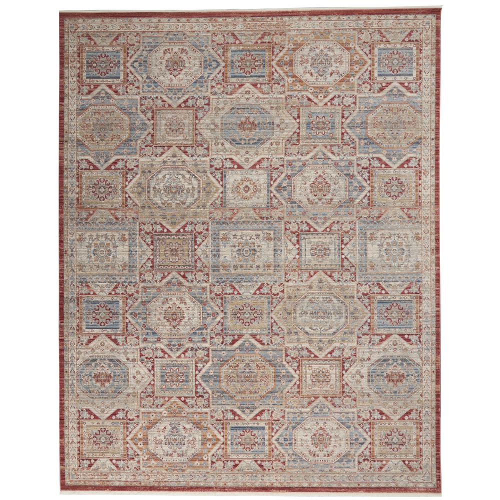 Enchanting Home Area Rug, Blue/Brick, 7'10" x 10'2". Picture 1