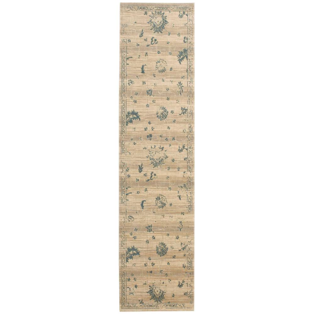 Silk Elements Area Rug, Beige, 2'5" x 10'. Picture 1