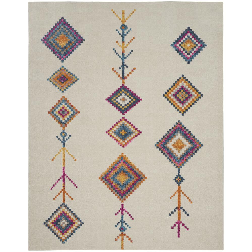 PSN46 Passion Ivory/Multi Area Rug- 6'7" x 9'6". Picture 1