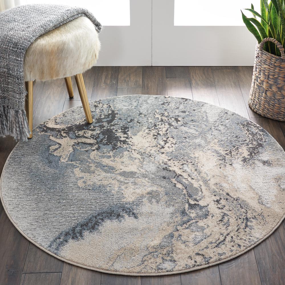 Maxell Area Rug, Grey, 5'3" x ROUND. Picture 2