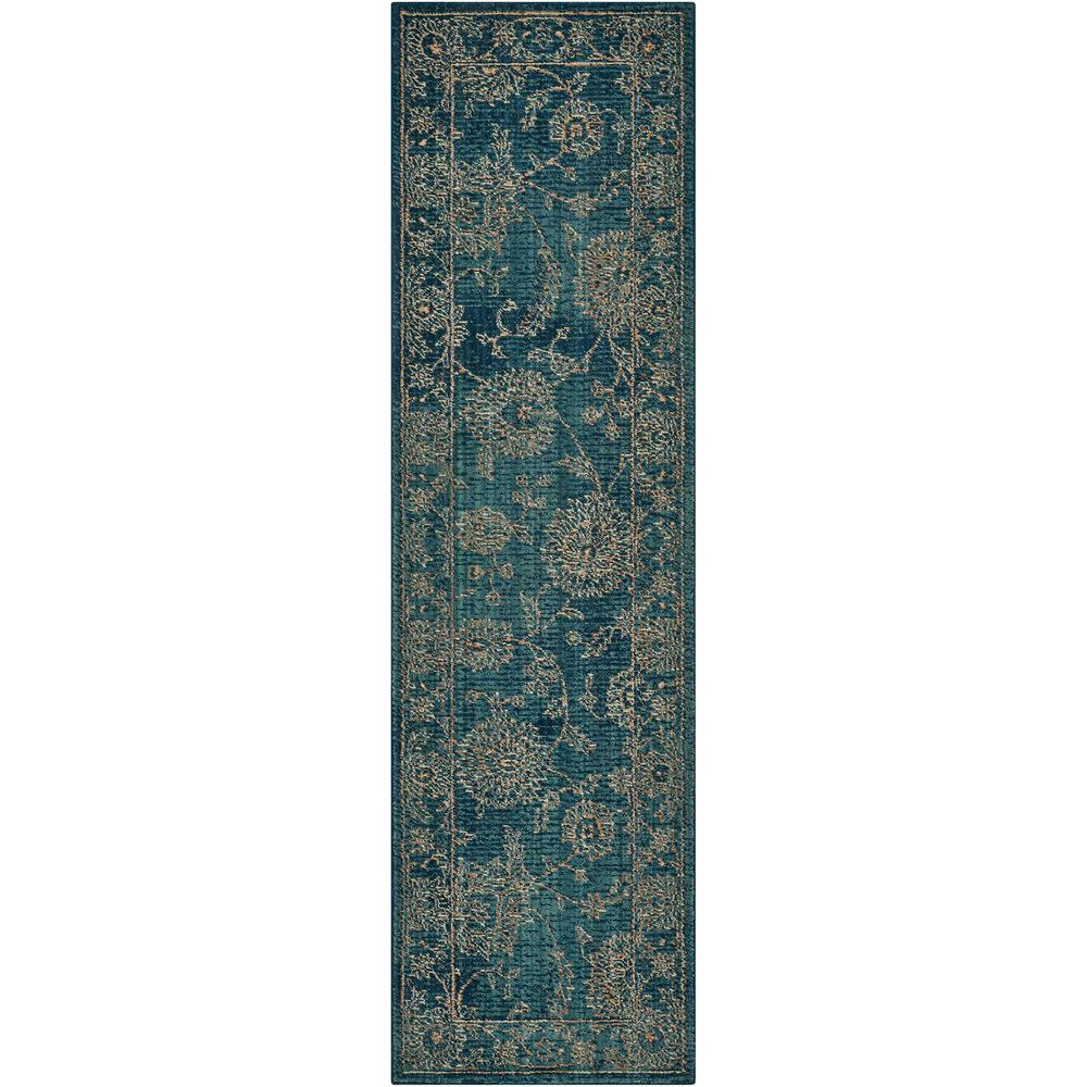 Nourison 2020 Area Rug, Teal, 2'3" x 8'. Picture 1