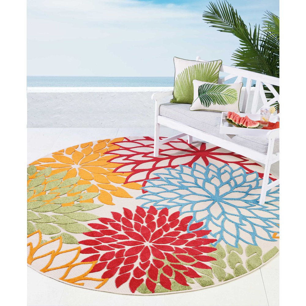 Aloha Area Rug, Green, 7'10" x ROUND. Picture 2