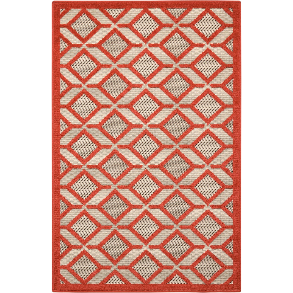Nourison Aloha Red Indoor/Outdoor Area Rug. The main picture.